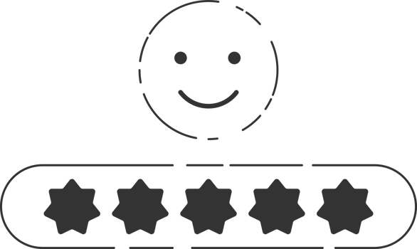 Emoji feedback icon with stars rating. png