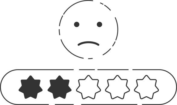 Emoji feedback icon with stars rating. png
