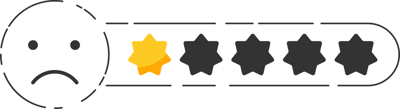 Emoji feedback icon with stars rating. png