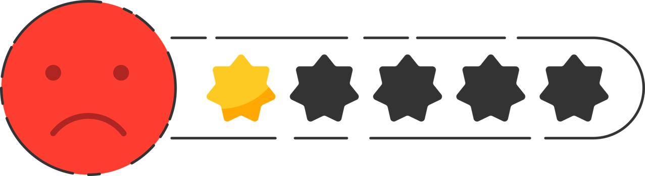 Emoji feedback icon with stars rating. png