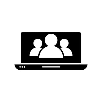 Online training process vector icon. Webinar seminar illustration sign. E-learning business concept.