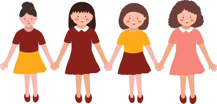 set of children Cartoon Illustration Vector