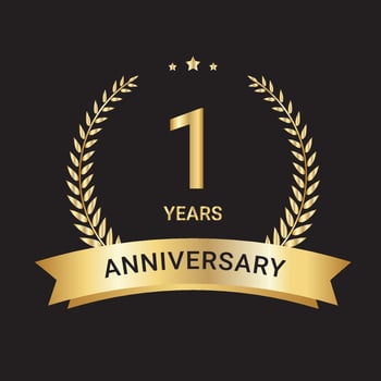 1 year anniversary celebrations logo, vector and graphic