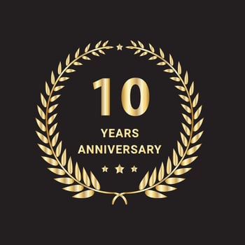 10 year anniversary celebrations logo, vector and graphic