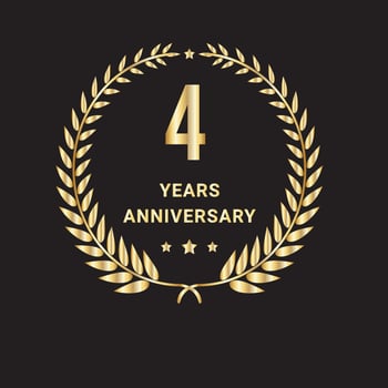 4 year anniversary celebrations logo, vector and graphic