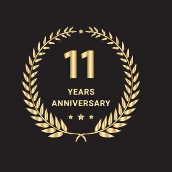 11 year anniversary celebrations logo, vector and graphic