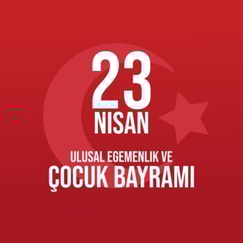 23 April National Sovereignty and Childrens Day Turkey celebration post. Turkish Translate 23 Nisan Ulusal Egemenlik ve Cocuk Bayrami. vector
