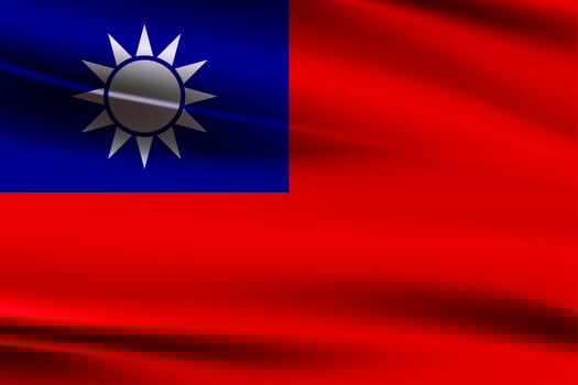 flag of Taiwan. Taiwan flag of background. A close up of the Taiwanese flag.Taiwan flag with fabric texture vector