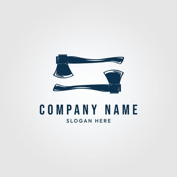lumberjack axes  vintage logo icon template  vector illustration design