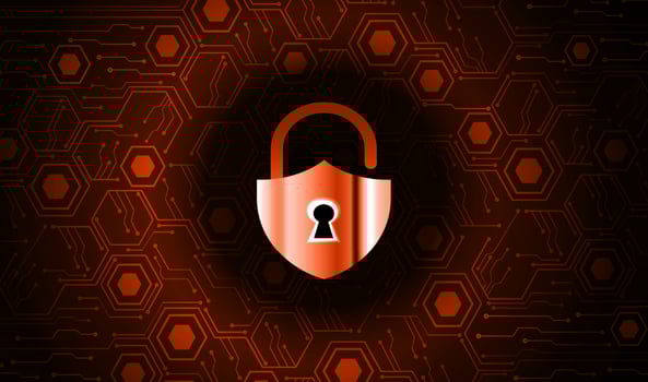Modern Cybersecurity Technology Background with padlock vector