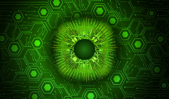 Modern Cybersecurity Eye on Technology Background vector