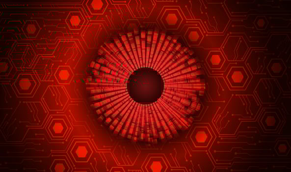 Modern Cybersecurity Eye on Technology Background vector