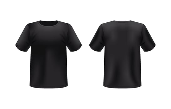 3D Black Round Neck T-Shirt Mockup vector