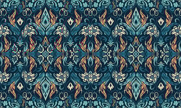 Ethnic abstract ikat pattern. Seamless pattern in tribal, folk embroidery, Mexican style. Aztec geometric art ornament print.Design for carpet, wallpaper, clothing, wrapping, fabric, cover, textile vector
