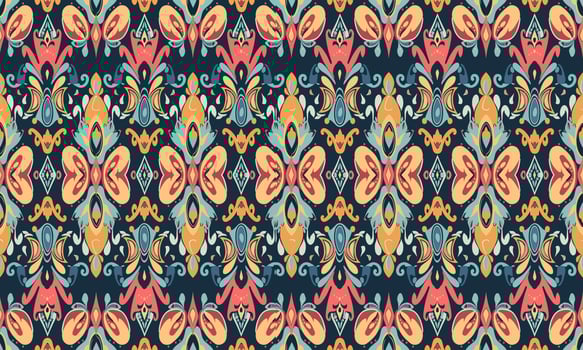 Ethnic abstract ikat pattern. Seamless pattern in tribal, folk embroidery, Mexican style. Aztec geometric art ornament print.Design for carpet, wallpaper, clothing, wrapping, fabric, cover, textile vector