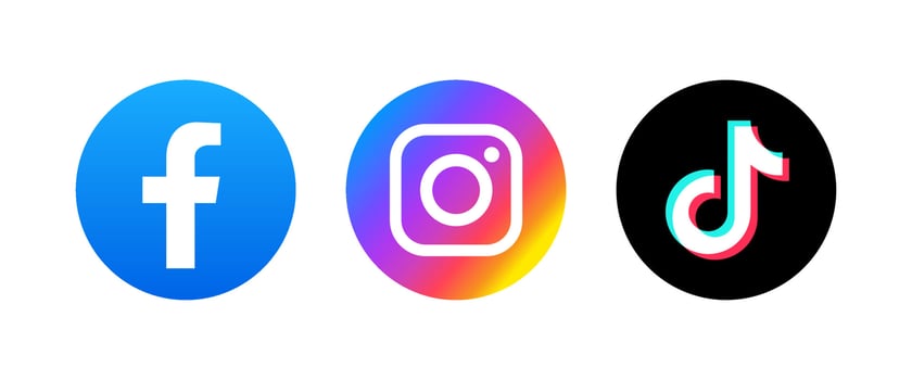 Set of social media icons vector