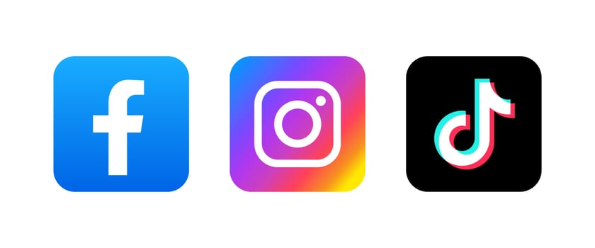 Set of social media icons vector