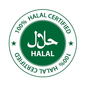 Vector halal logo. halal badge, round stamp and vector logo. halal sign design