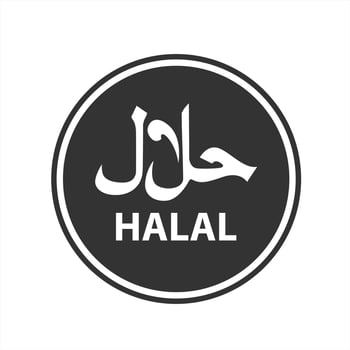 Vector halal logo. halal badge, round stamp and vector logo. halal sign design