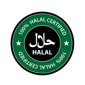 Vector halal logo. halal badge, round stamp and vector logo. halal sign design