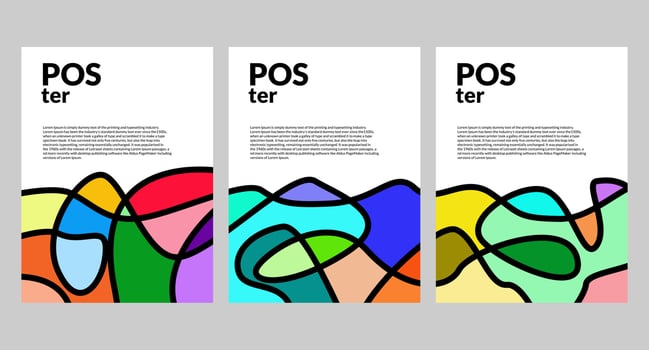 Vector colorful abstract fluid poster and banner template