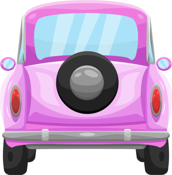Retro Wedding Car Rear View png