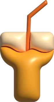 juice glass 3D icon, drinks 3D icon. png