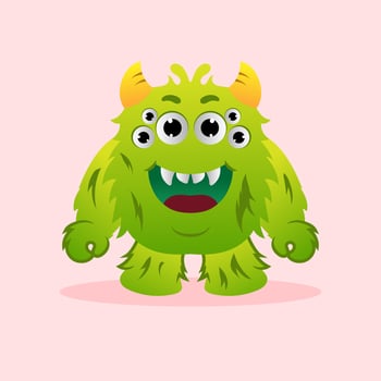 Cute monster kid cartoon vector icon illustration. monster holiday icon concept isolated