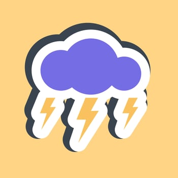 Sticker lighting. Weather elements symbol. Good for prints, web, smartphone app, posters, infographics, logo, sign, etc. vector