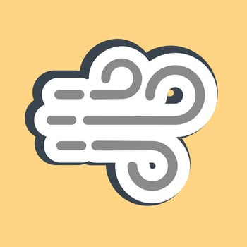 Sticker wind. Weather elements symbol. Good for prints, web, smartphone app, posters, infographics, logo, sign, etc. vector