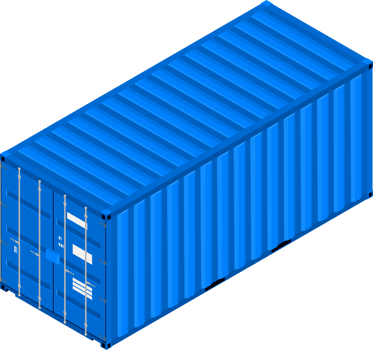 Isometric view of a shipping container. png
