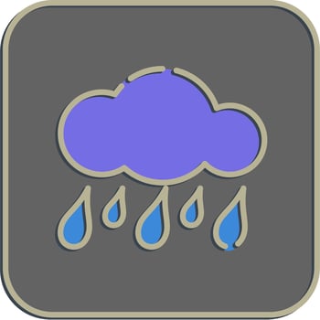 Icon drizzle. Weather elements symbol. Icons in embossed style. Good for prints, web, smartphone app, posters, infographics, logo, sign, etc. vector