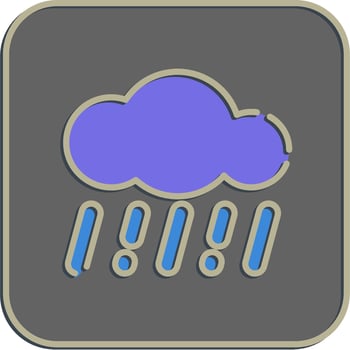 Icon rain. Weather elements symbol. Icons in embossed style. Good for prints, web, smartphone app, posters, infographics, logo, sign, etc. vector