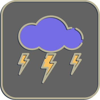 Icon lighting. Weather elements symbol. Icons in embossed style. Good for prints, web, smartphone app, posters, infographics, logo, sign, etc. vector