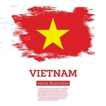 Vietnam Flag with Brush Strokes. Independence Day. vector