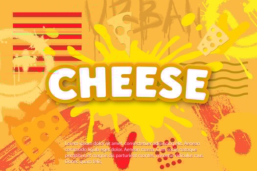 Cheese label eco food poster, banner menu product. Vector illustration.