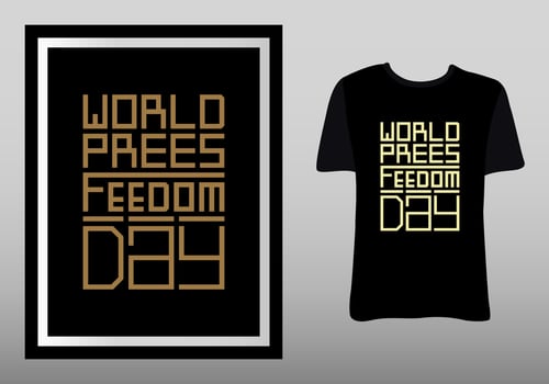 World Press Freedom Day typography t-shirt design. Vector vintage illustration.