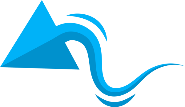 Hand drawn blue curved arrow shape in doodle style png