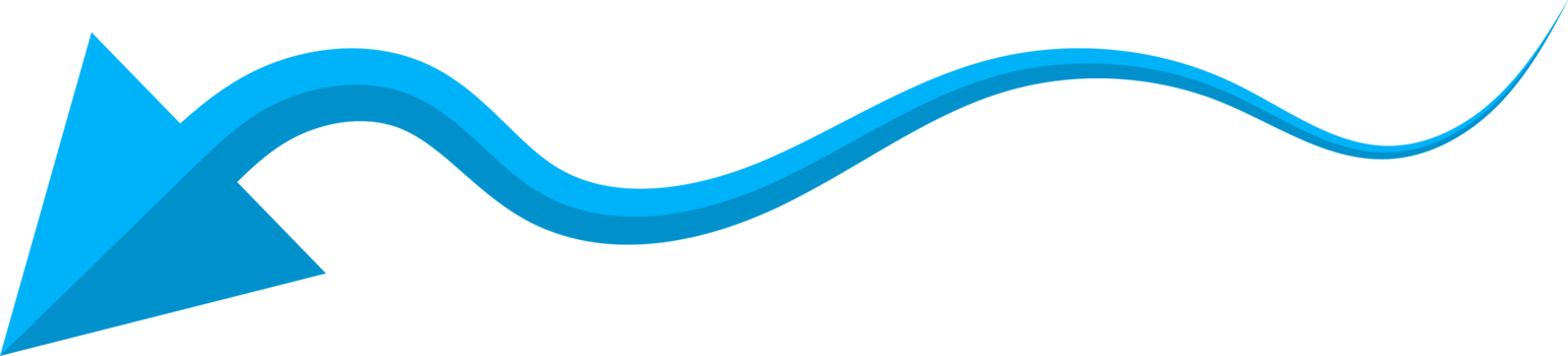 Hand drawn blue curved arrow shape in doodle style png