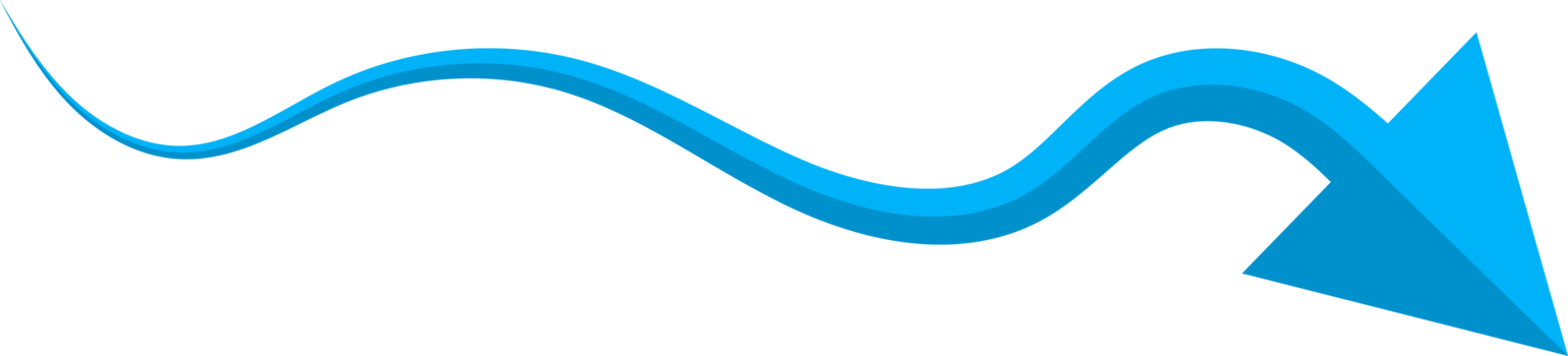 Hand drawn blue curved arrow shape in doodle style png