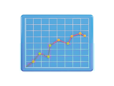 line graph icon 3d rendering vector illustration