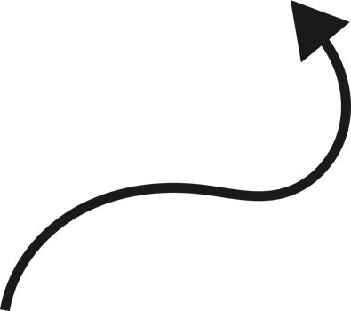 Hand drawn curved arrow shape. Arrow line png