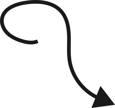 Hand drawn curved arrow shape. Arrow line png