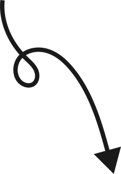Hand drawn curved arrow shape. Arrow line png