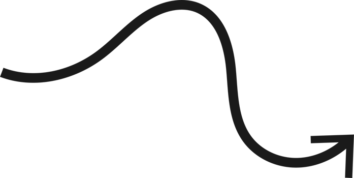 Hand drawn curved arrow shape. Arrow line png