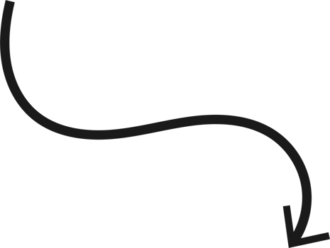 Hand drawn curved arrow shape. Arrow line png