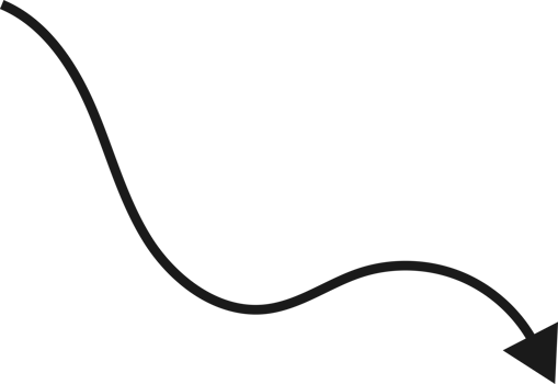 Hand drawn curved arrow shape. Arrow line png