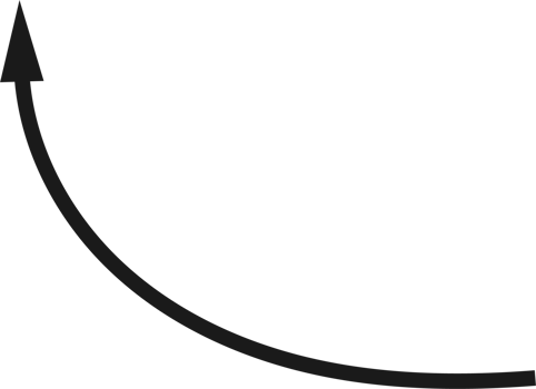 Hand drawn curved arrow shape. Arrow line png