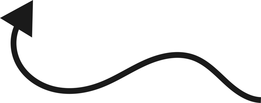 Hand drawn curved arrow shape. Arrow line png