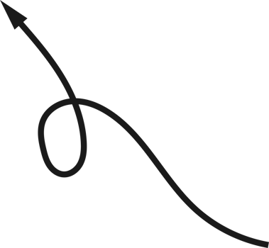 Hand drawn curved arrow shape. Arrow line png